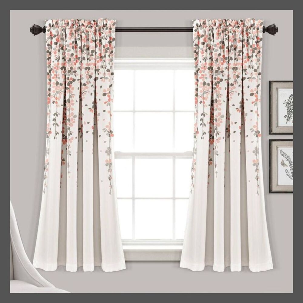 Lush Décor 2pk Weeping Flower Light Filtering Curtain Panels - 63x52